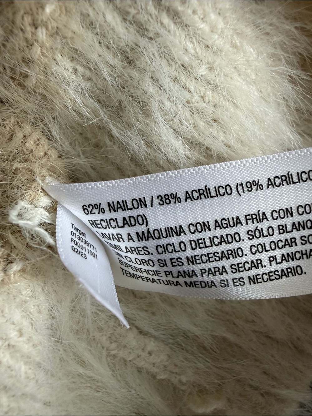 Universal Thread Fuzzy Crewneck Sweater in Cream and Tan Stripes M size - Picture 5 of 6